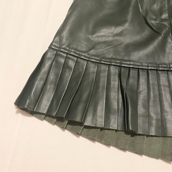Zara Pleated Faux Leather Mini Skirt Size Small - Picture 9 of 16